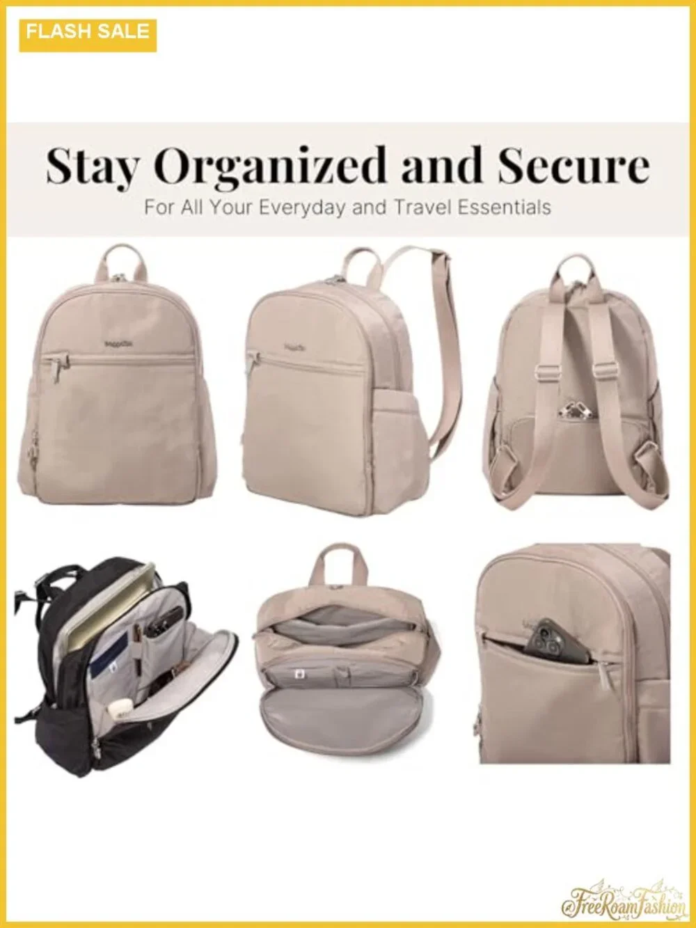 Anti-Theft Travel Backpack with Locking Zippers and RFID Protection